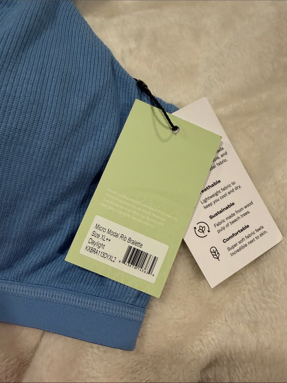 knix Micro Modal Rib Bralette - Picture 3 of 5